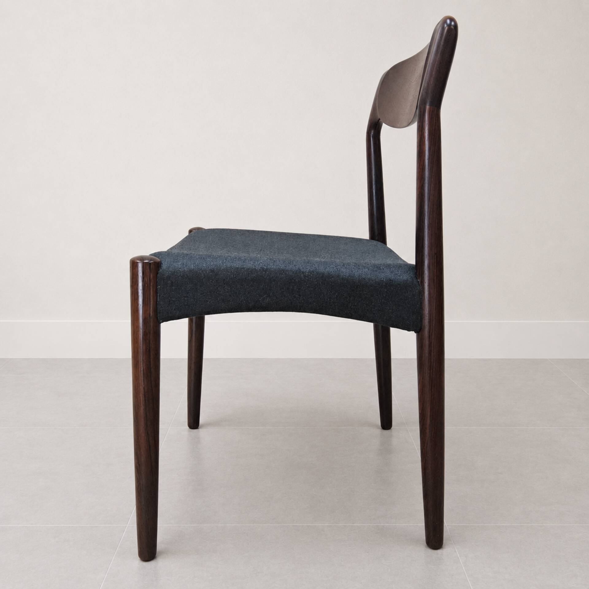 3x Vintage Danish Dyrlund chairs rosewood reupholstered / Scandinavian