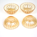 Set of 4 round cups in rosé and pearly glass