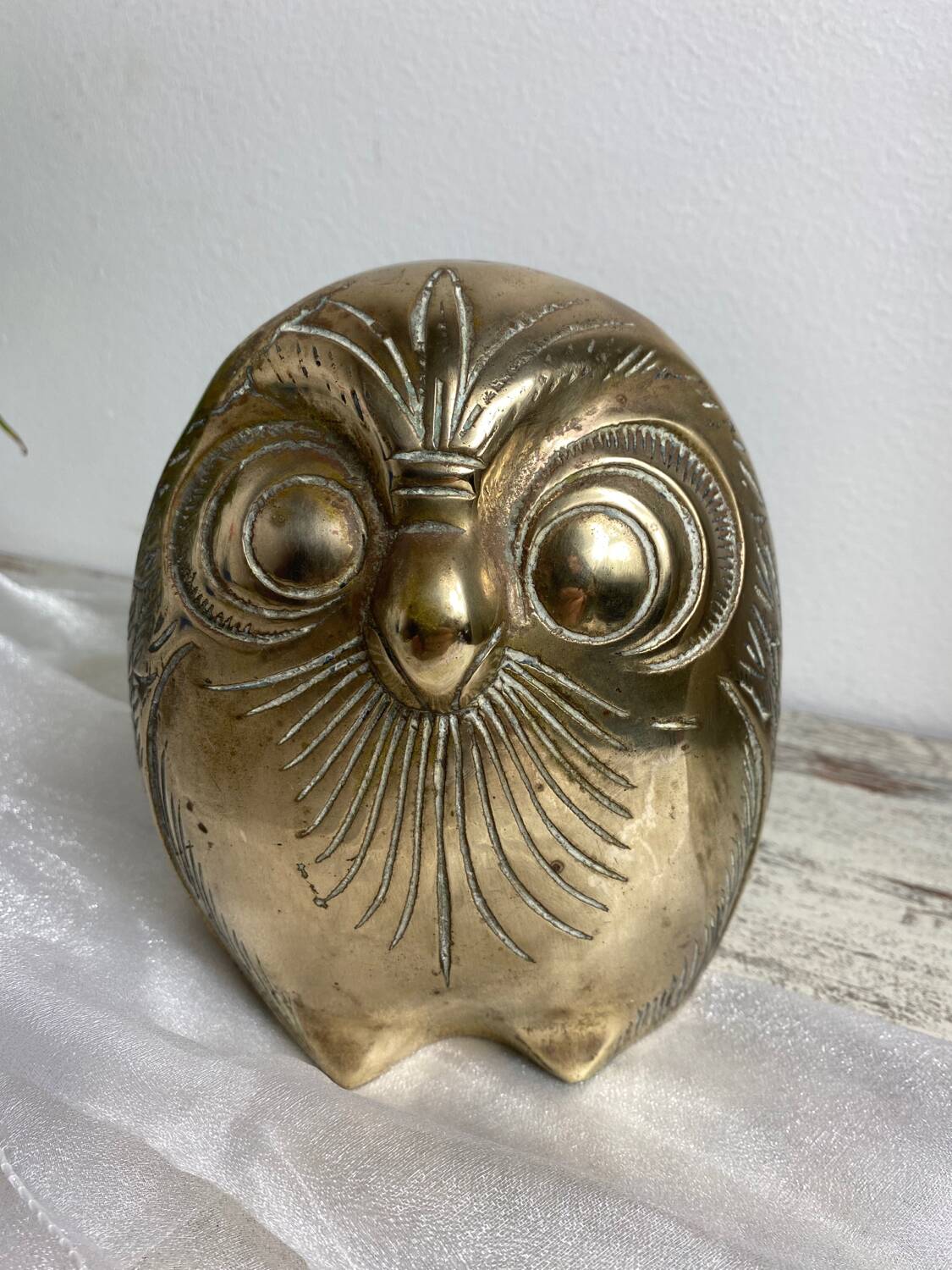 Large brass owl