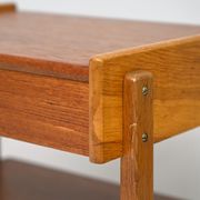 Vintage nightstands signed AB Carlstrom with drawer and magazine rack
