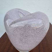 Heart-shaped bubble glass vase from the 1960s.