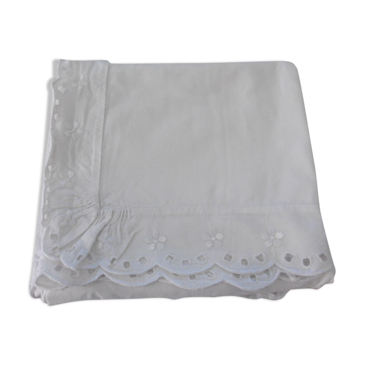 Pair of pillowcases with english embroidery