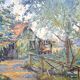 Tableau impressionniste huile sur carton signée MAZARD - école de Barbizon