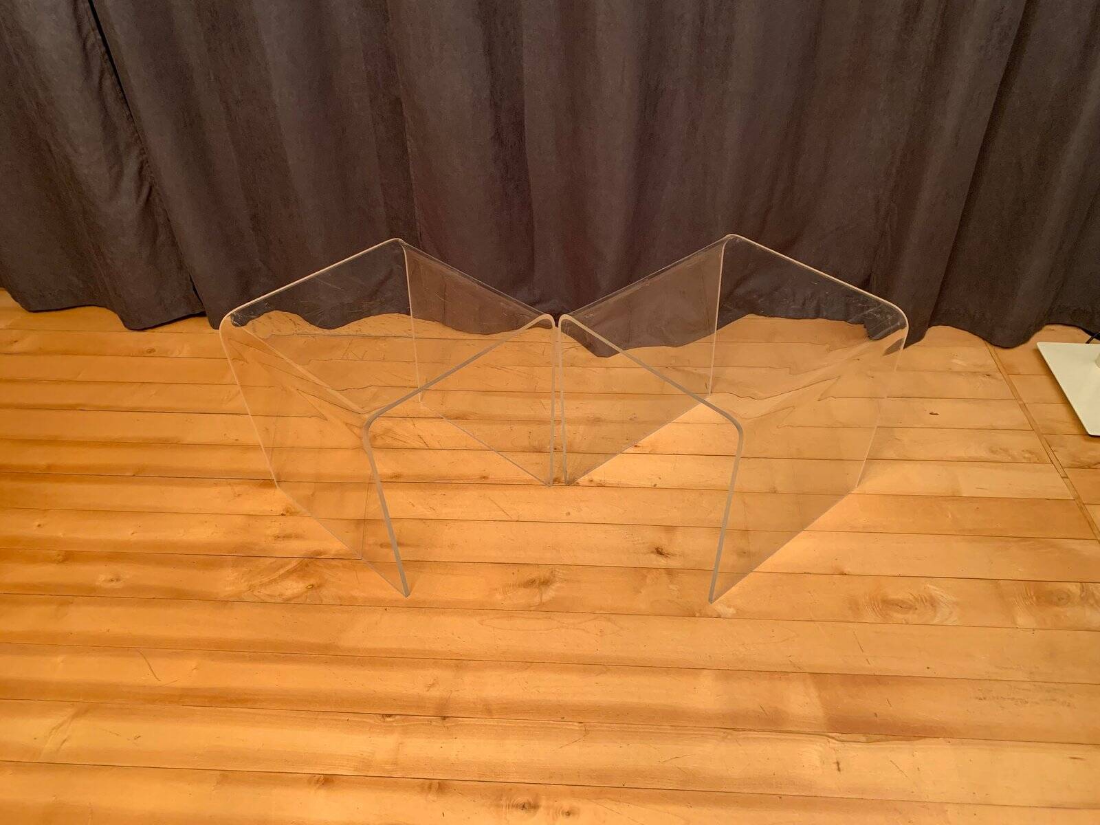 Vintage side tables in acrylic, 1970s, set of 2