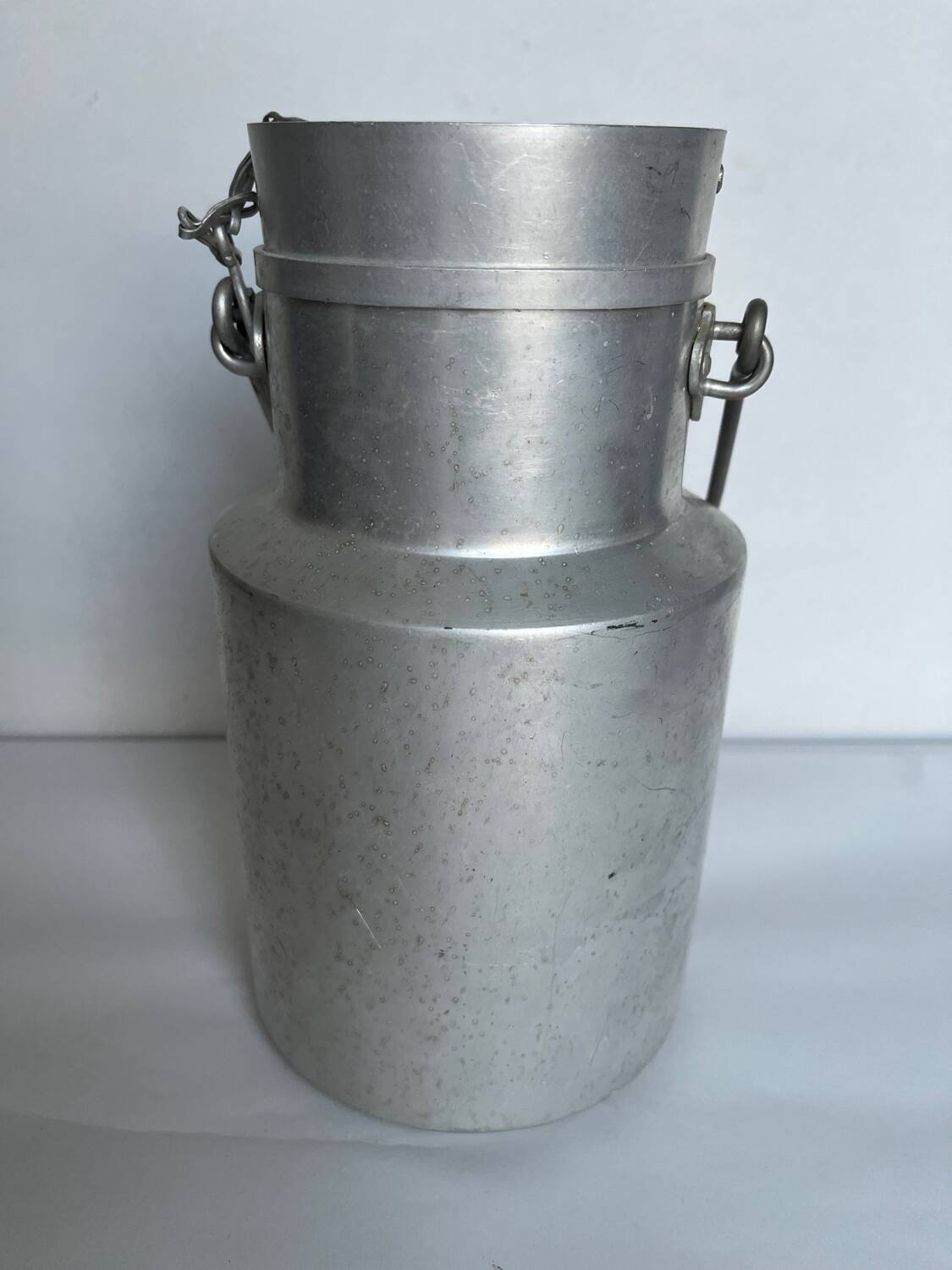Old aluminum milk jug 1.5 liters