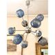 Mid-Century Modern Sputnik "Pulegoso" Blue Murano Glass Chandelier