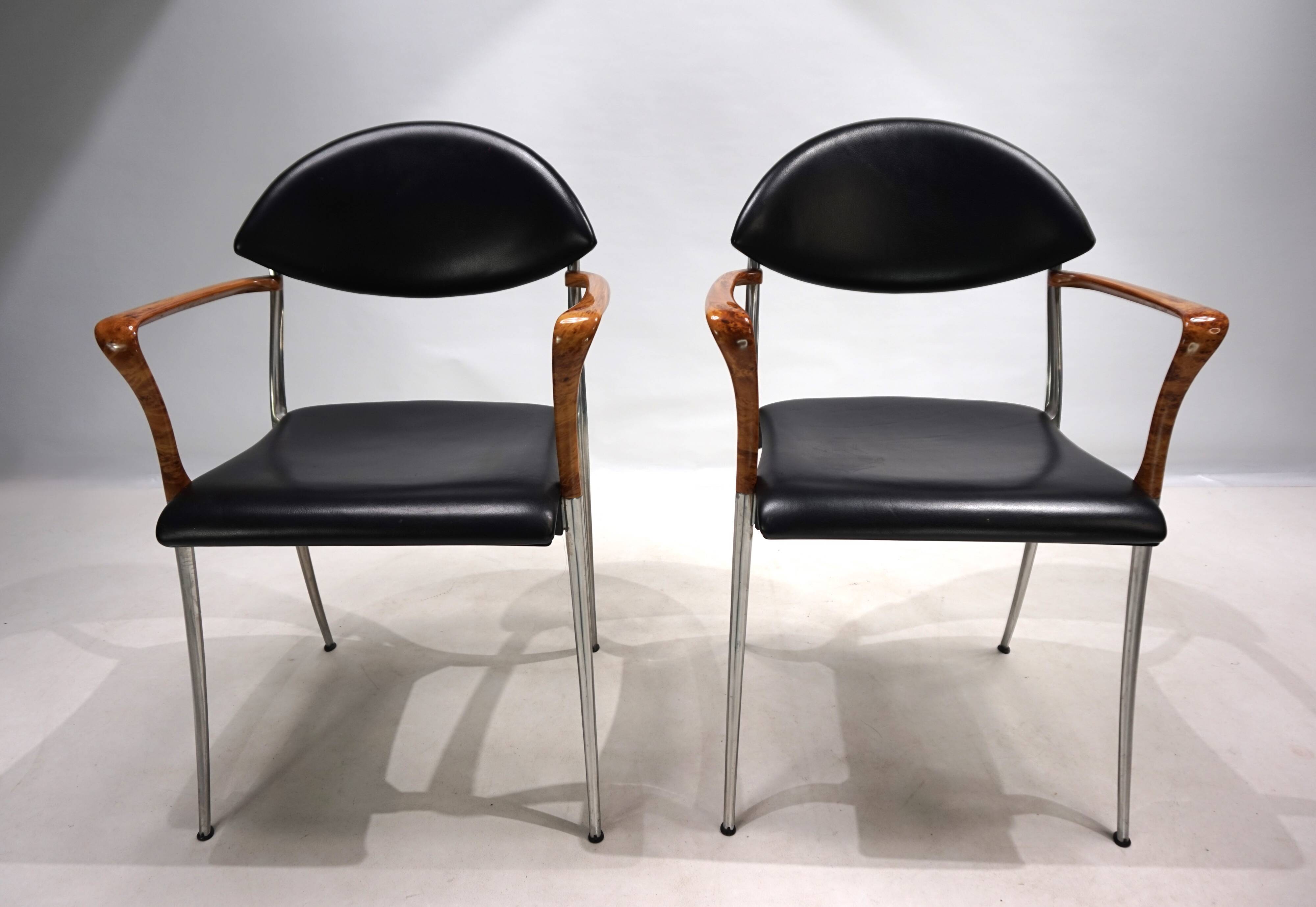 Set of four Coro dining chairs by Luigi Origlia, 1980