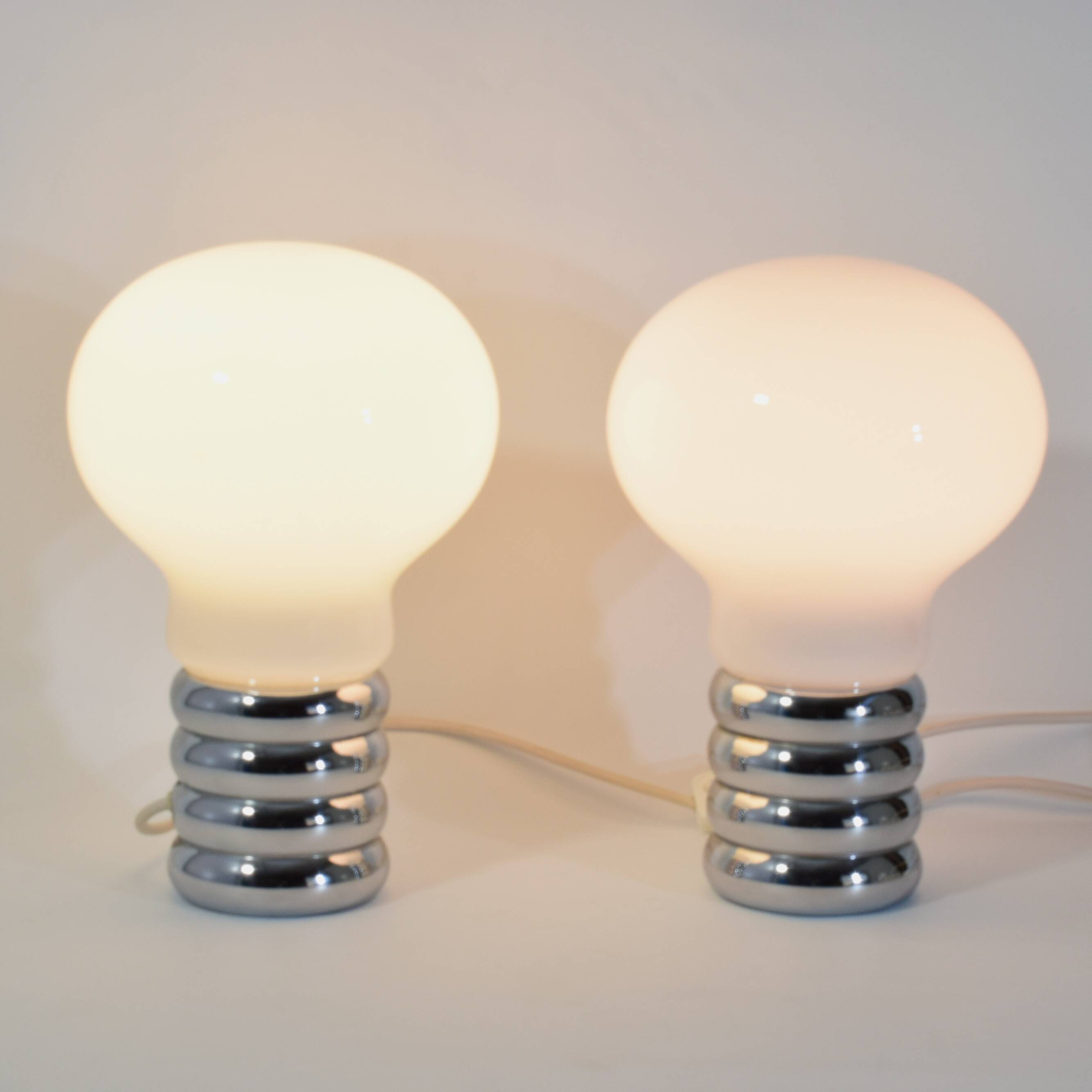 Pair of Bulb lamps by Ingo Maurer, Murano