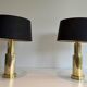 Paire de lampes modernistes en laiton
