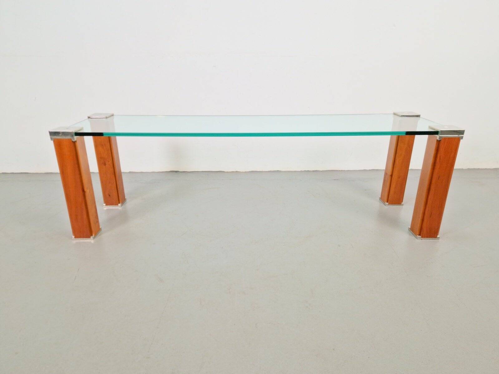 Pioneer T66 Cherry Wood & Glass Side Table from Peter Ghyczy, 1980s