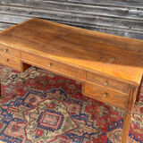 Flat desk double face in natural wood style  Louis XVI XIX eme century