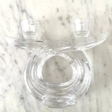 Pair of crystal candlesticks from Vannes 1960