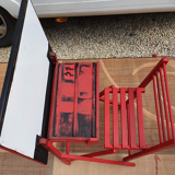 Folding children's desk made of painted wood