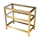 Table d'appoint étagère design en métal doré des années 80