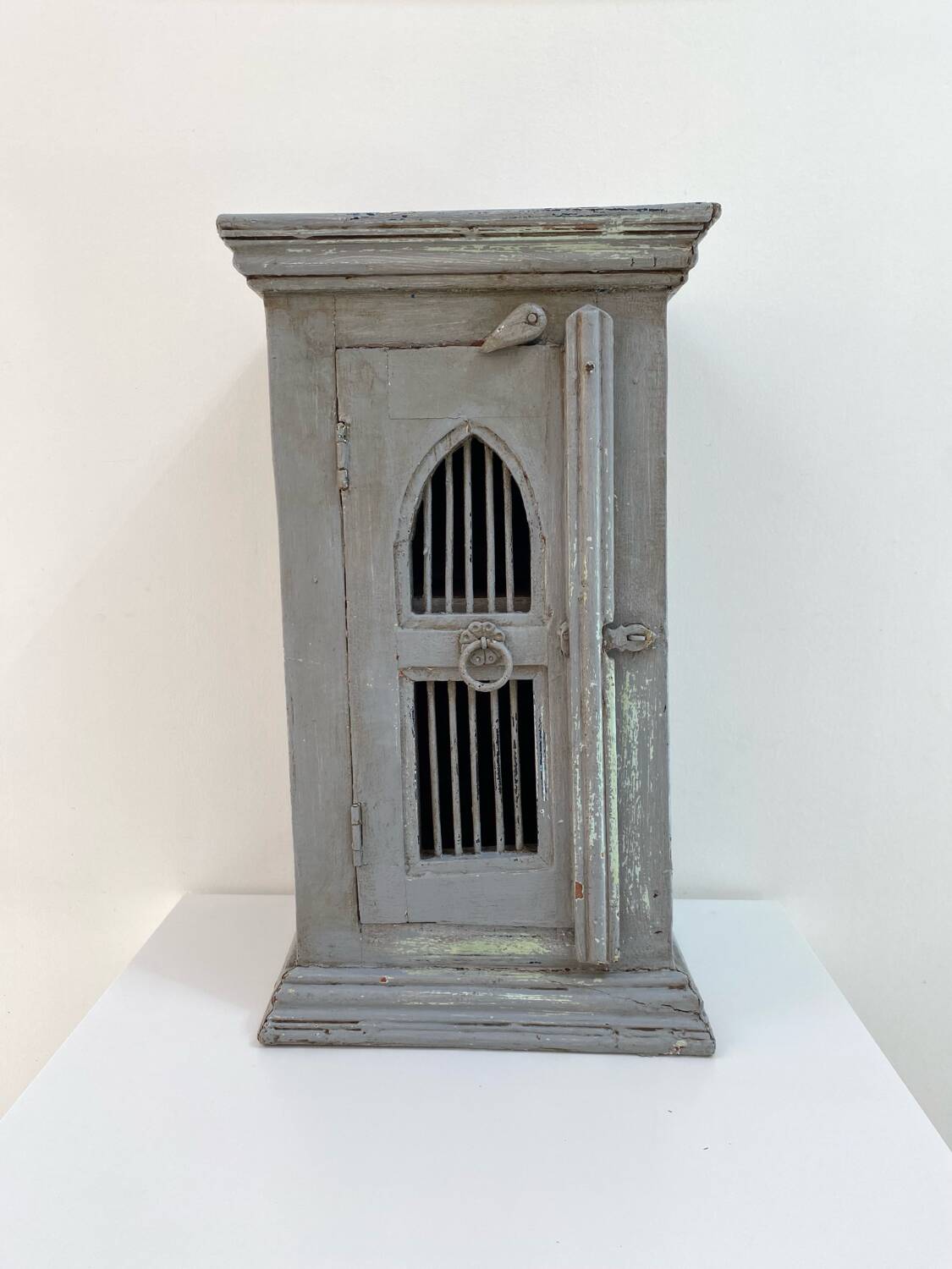 Storage unit, old buffet in weathered gray wood