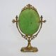 Antique psychedelic table mirror in brass, Louis XV style - 39x29cm