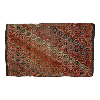 Anatolian handmade kilim rug 277 cm x 176 cm