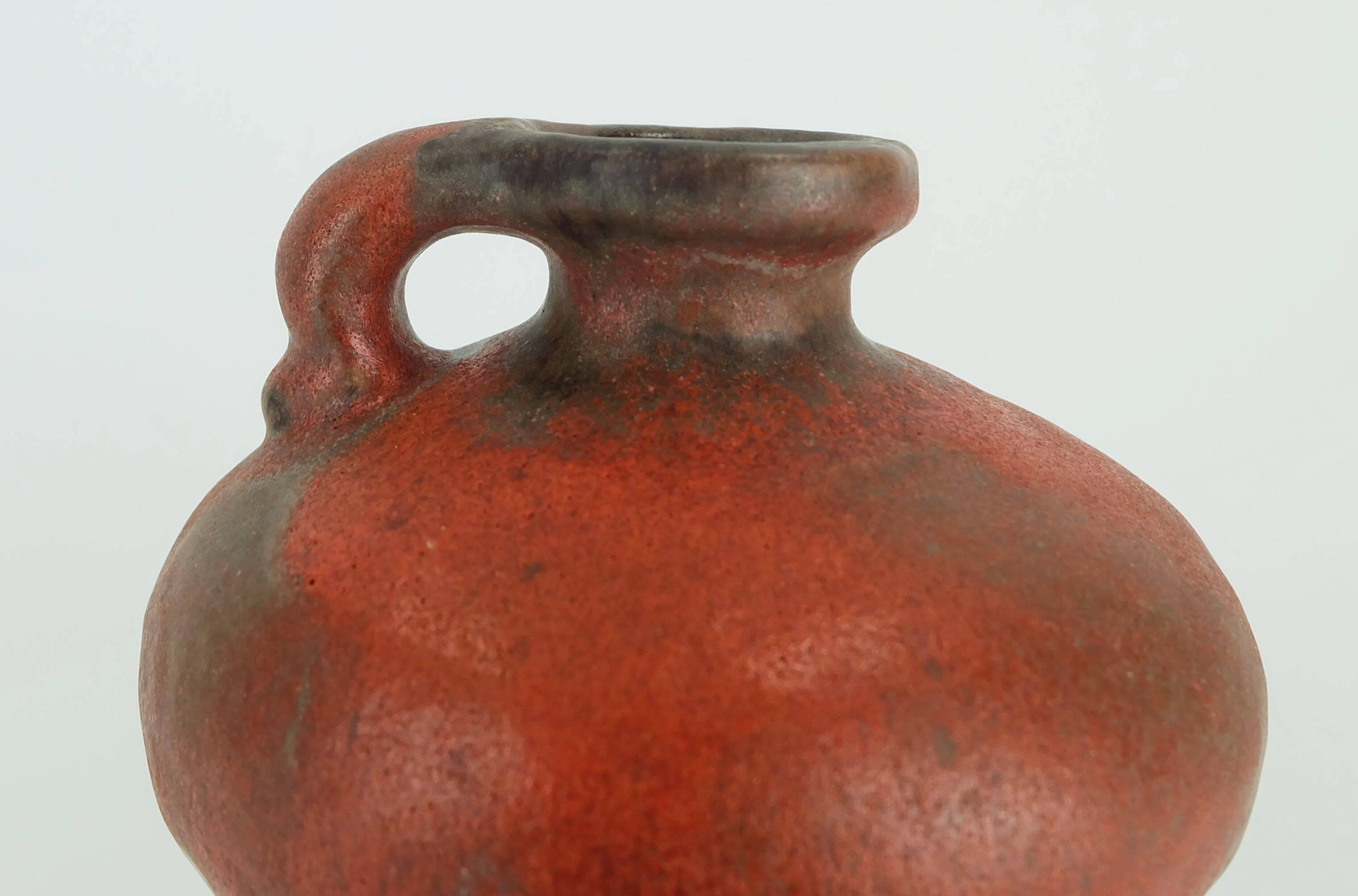 Carstens toennishof vase model no.0875-18 gerda heuckeroth orange brown 60s