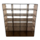 Shelf - library with 24 smoked plexiglass compartments by Michel Dumas