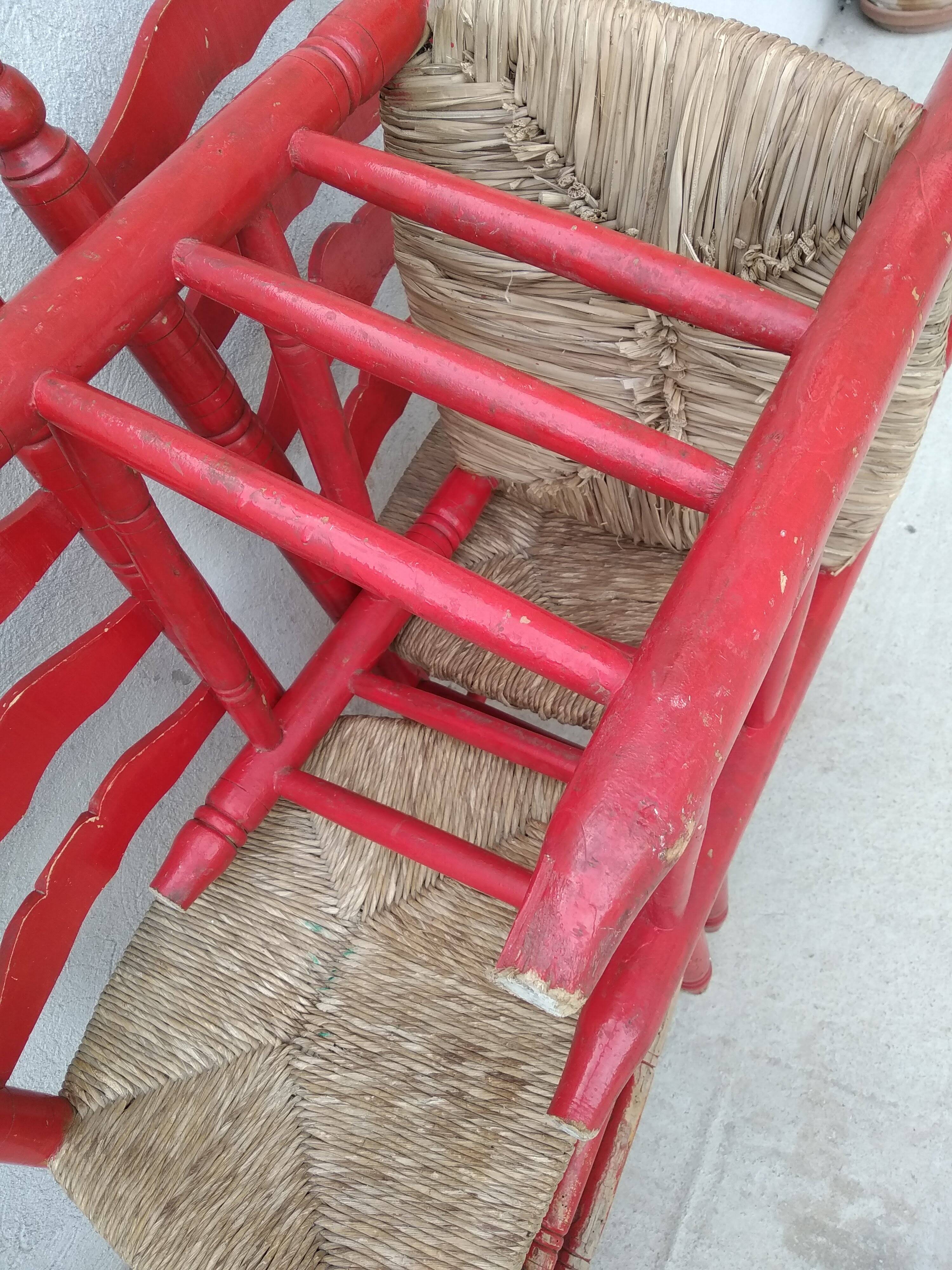 6 chaises paillées Vintage