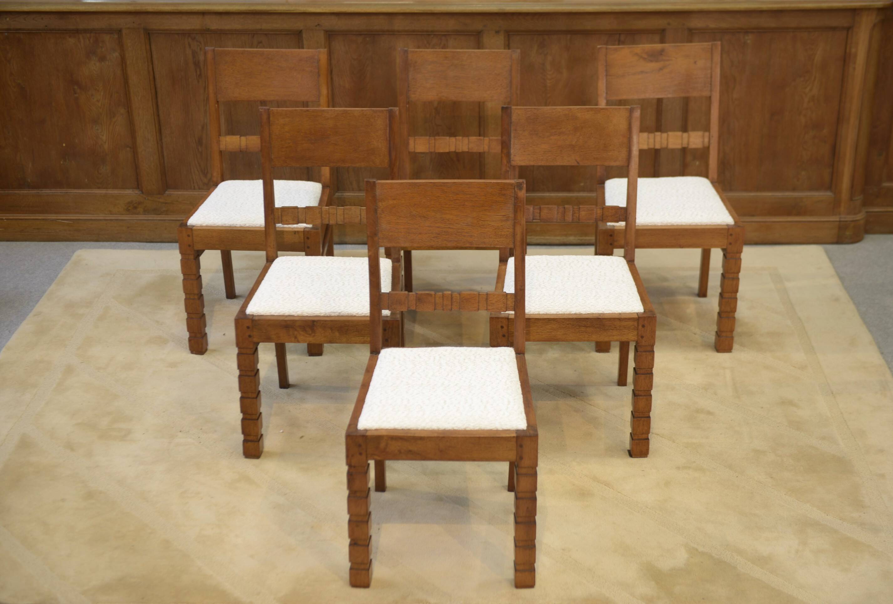 Ensemble de 6 chaises brutalistes 1960’s
