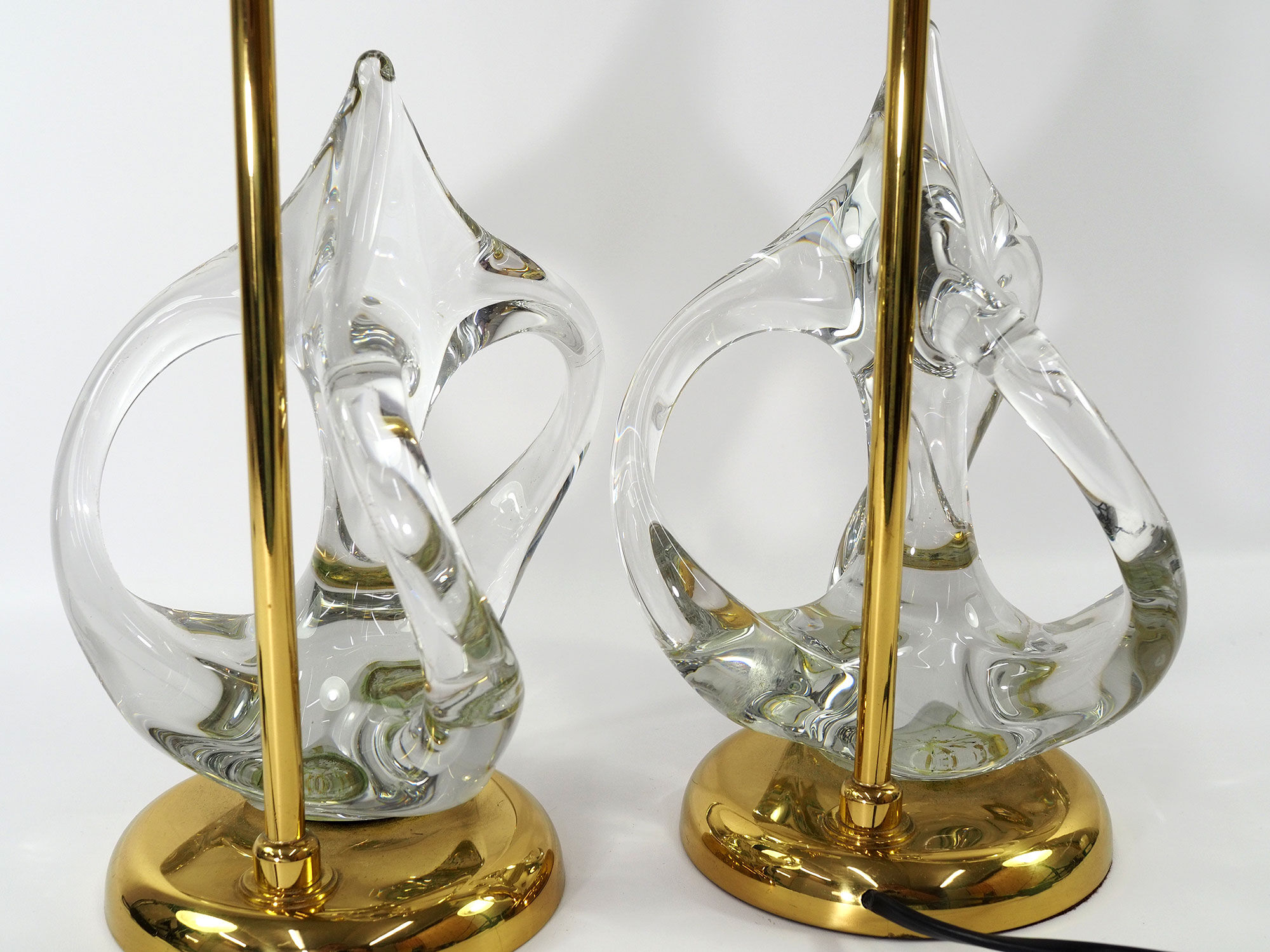 Vintage french crystal and brass lamps