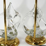 Vintage french crystal and brass lamps