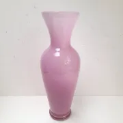 Large pink opaline vase made in Italy