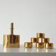 Gold-Plated Brass Set by Pierre Forssell for Skultuna, Sweden, 1970s, Set o