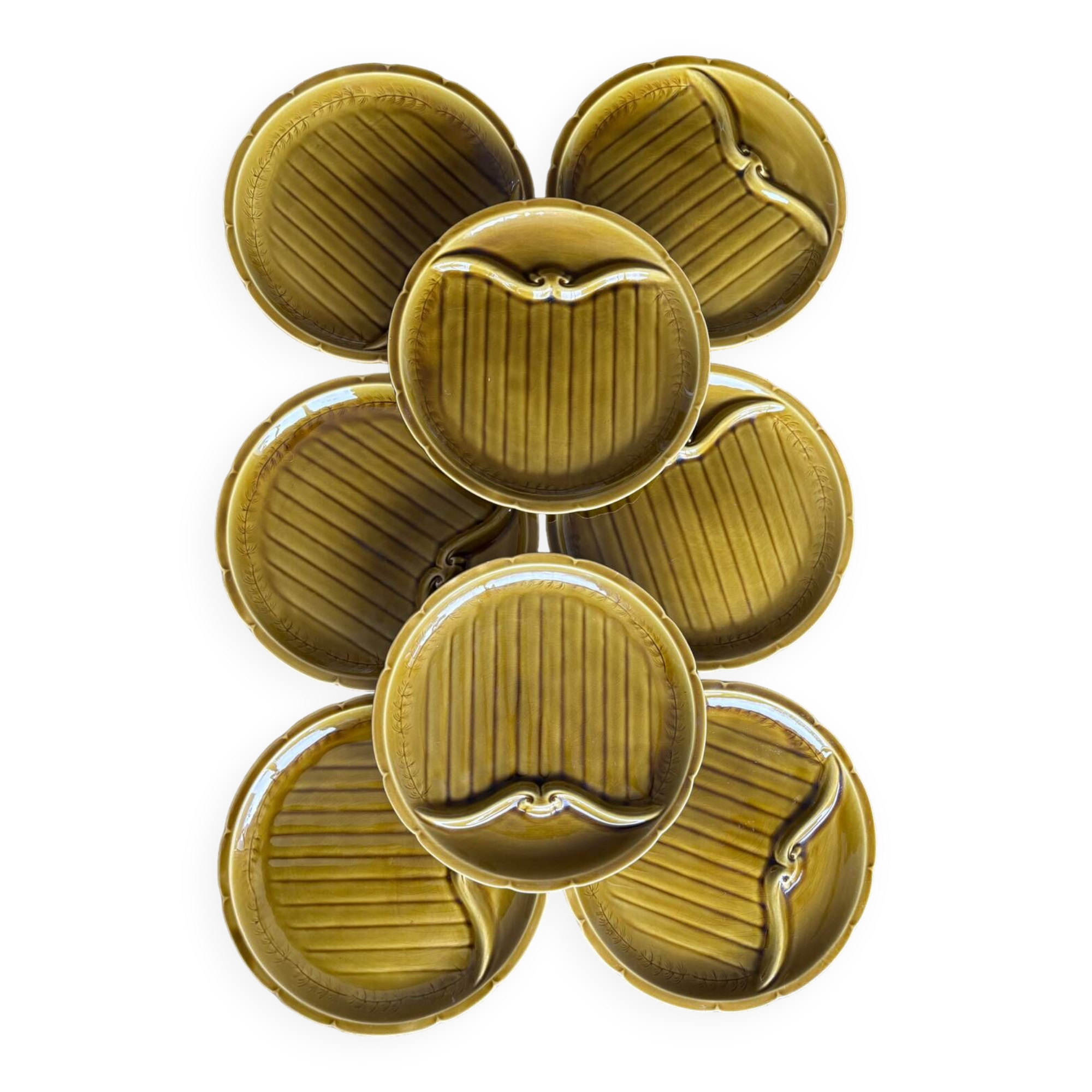 Lot de 8 assiettes a asperge Gien