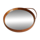 Round teak mirror by Uno and Osten Kristiansson for Luxus Vittsjö, Sweden.