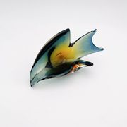 Pocket Vase Flavio Poli Murano Crystal Sommerso Blue Petrol Amber 21cm