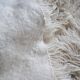 Vintage ecru natural wool round rug