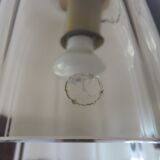 PEILL & PUTZLER pendant light in smoked glass and brass from the 70s