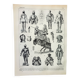 Old engraving 1898, Medieval armor, knight • Lithograph, Original plate
