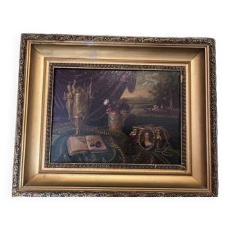 Tableau peinture huile sur toile 19ème siècle