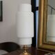 Vintage gold metal opaline lamp