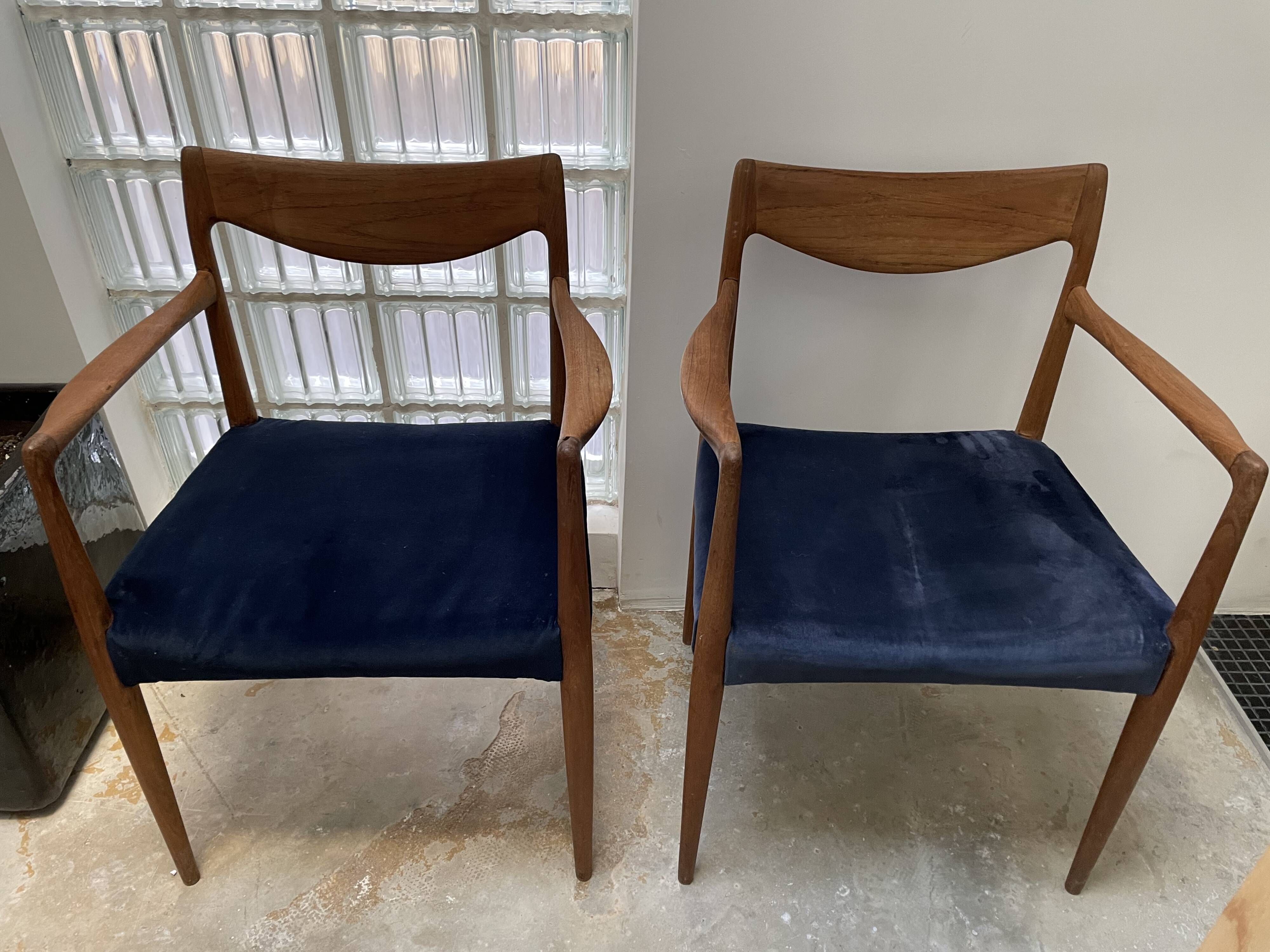 Fauteuils de Salle à Manger Modèle 56 en Teck par Niels O.Møller, 1960