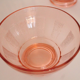 Set of 4 pink glass bowls