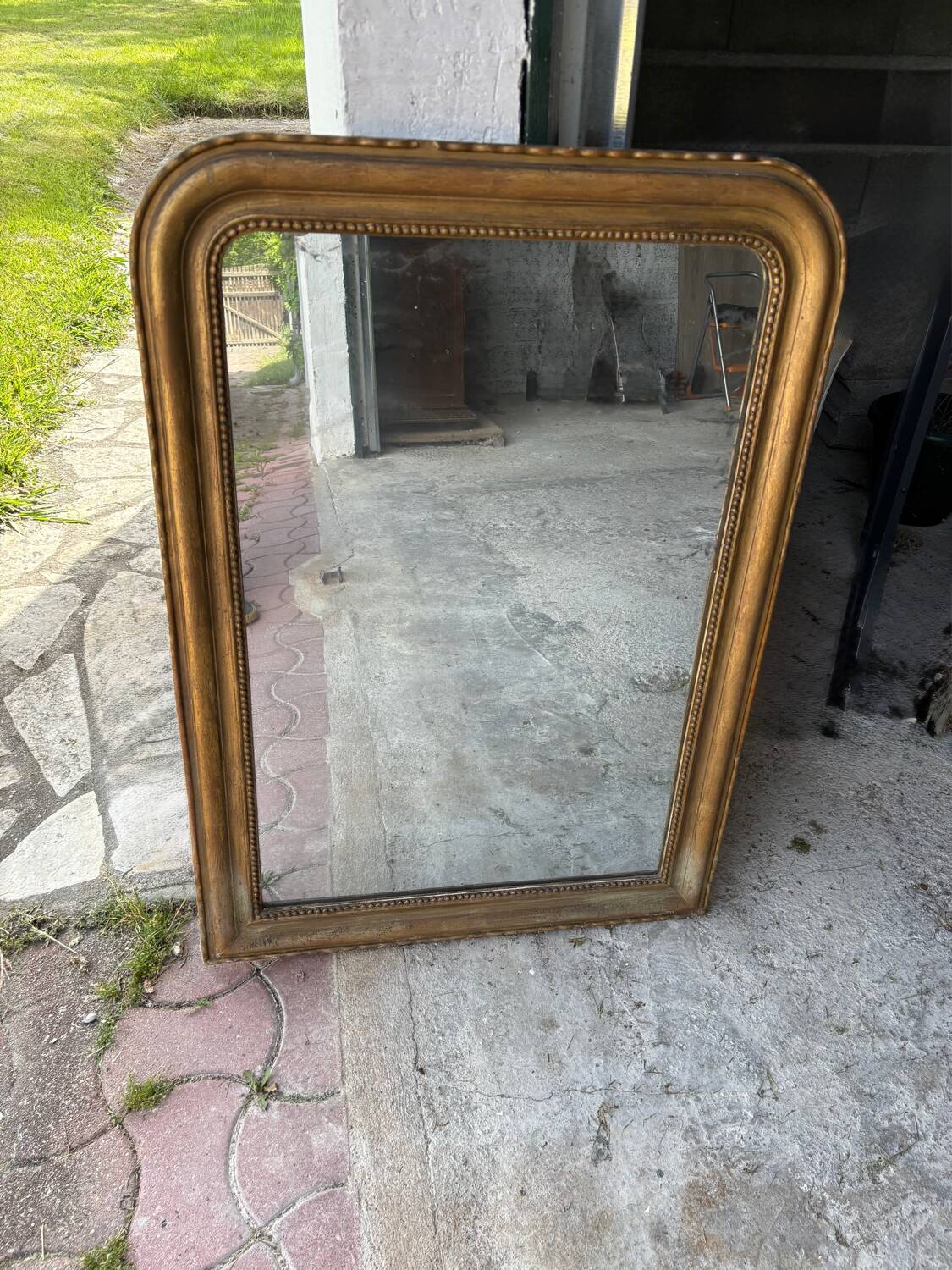 Antique Louis-Philippe gilded mirror – 19th century – 75 × 57 cm