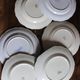 A set of 6 flat plates pairs Sarreguemines Lunéville Blue Flowers.
