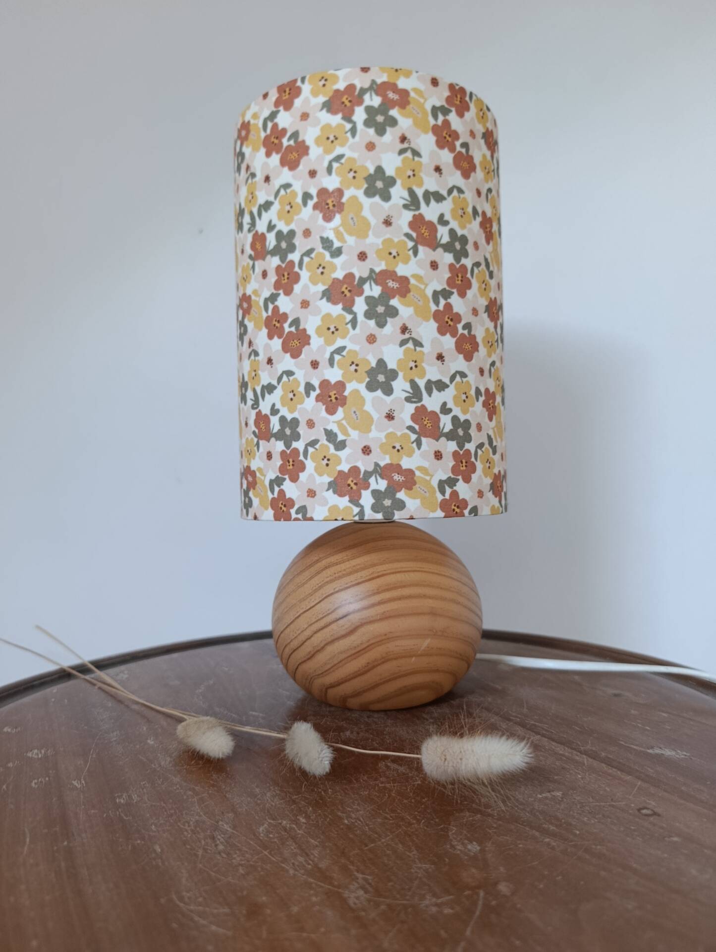 table lamp wood lampshade printed with Liberty flowers