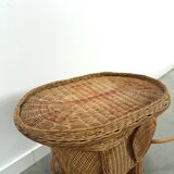 Rattan elephant table vintage side table
