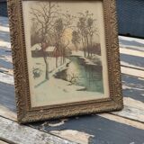 Old wooden frame of a watercolor