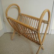 vintage rattan magazine rack