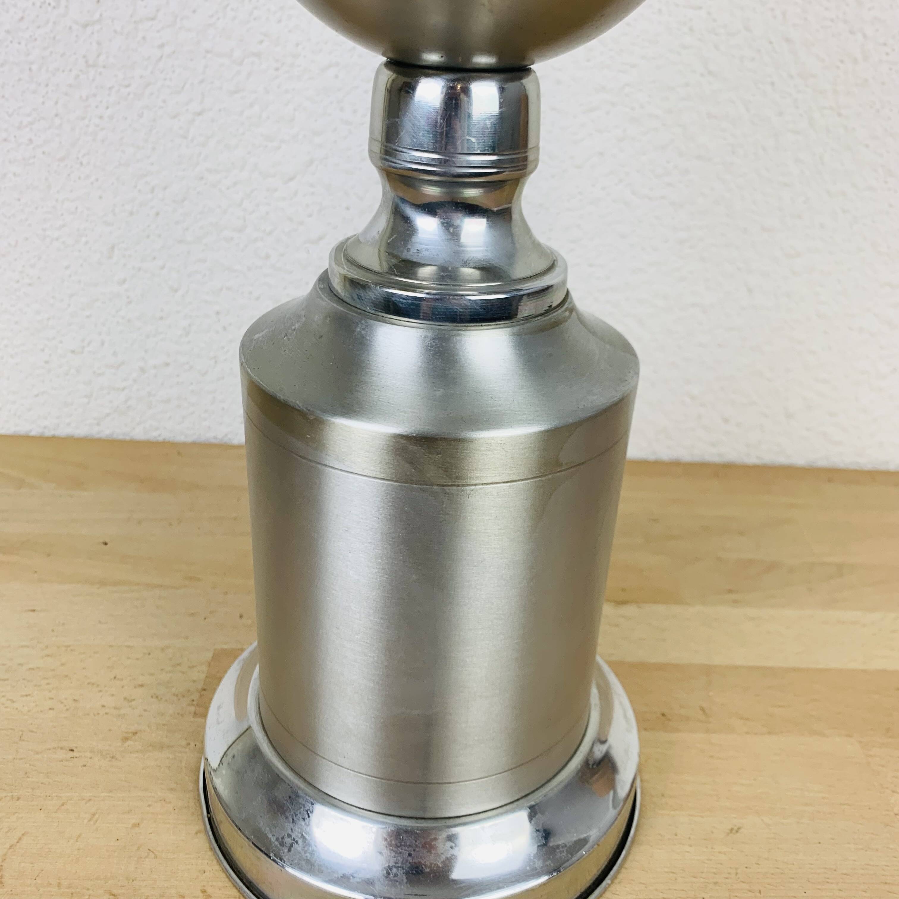 Brushed aluminum lamp from the 70s