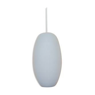 Suspension ovale en opaline blanche 1960
