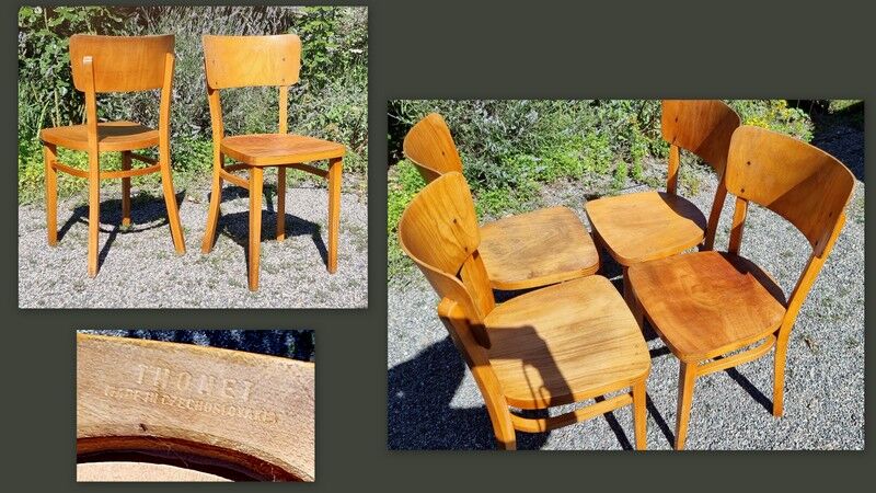 4 chaises Thonet années 50/60