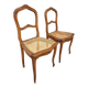 2 chaises anciennes françaises en hêtre et cannage