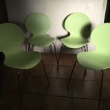 Galvano Tecnica 4 chairs vintage design 80s anise green